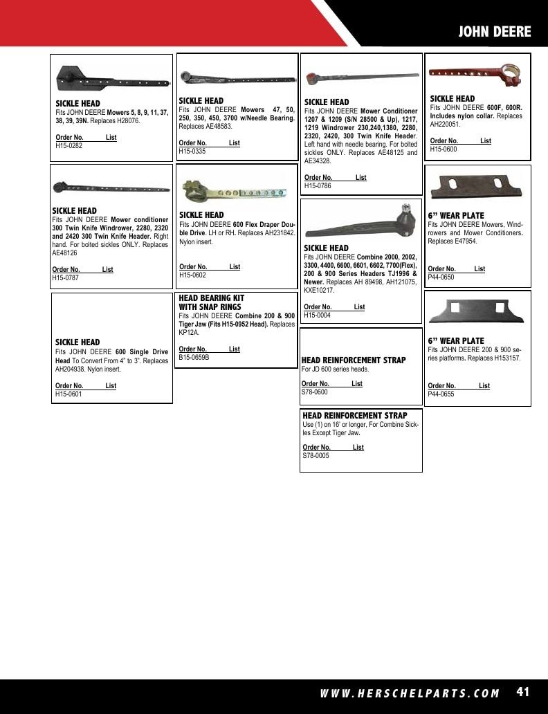 Herschel Parts Agricultural Parts Catalog Weekly Ad January 1 - December 31, 2026