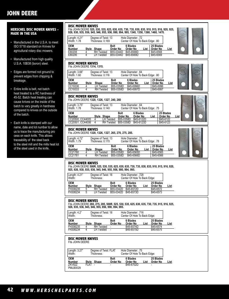 Herschel Parts Agricultural Parts Catalog Weekly Ad January 1 - December 31, 2026