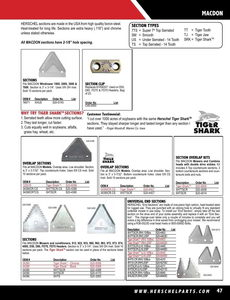Herschel Parts Agricultural Parts Catalog Weekly Ad January 1 - December 31, 2026