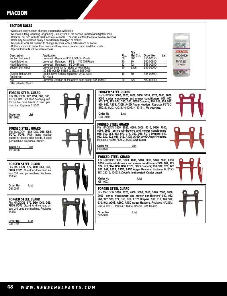 Herschel Parts Agricultural Parts Catalog Weekly Ad January 1 - December 31, 2026