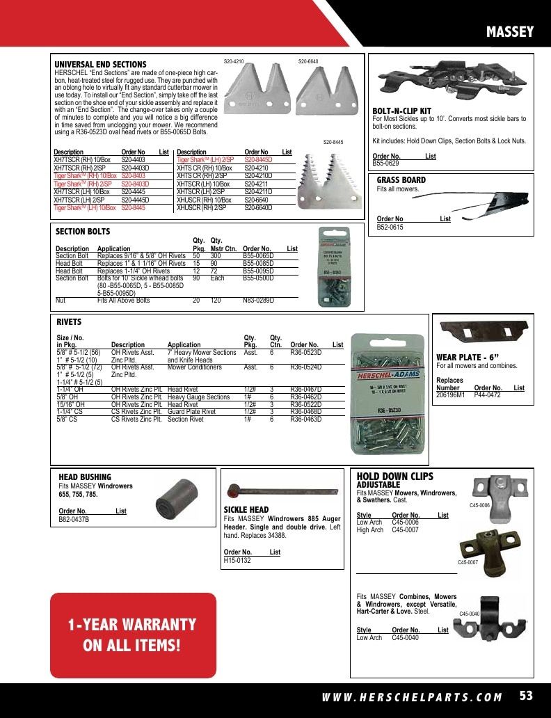 Herschel Parts Agricultural Parts Catalog Weekly Ad January 1 - December 31, 2026