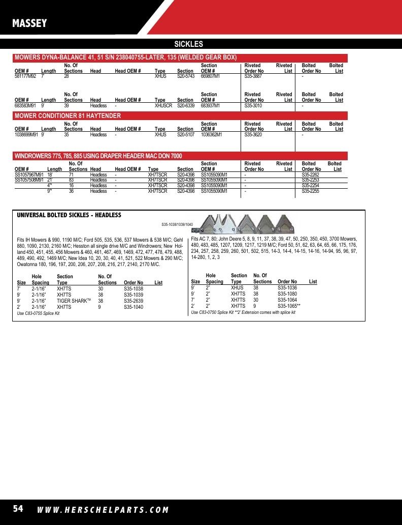 Herschel Parts Agricultural Parts Catalog Weekly Ad January 1 - December 31, 2026