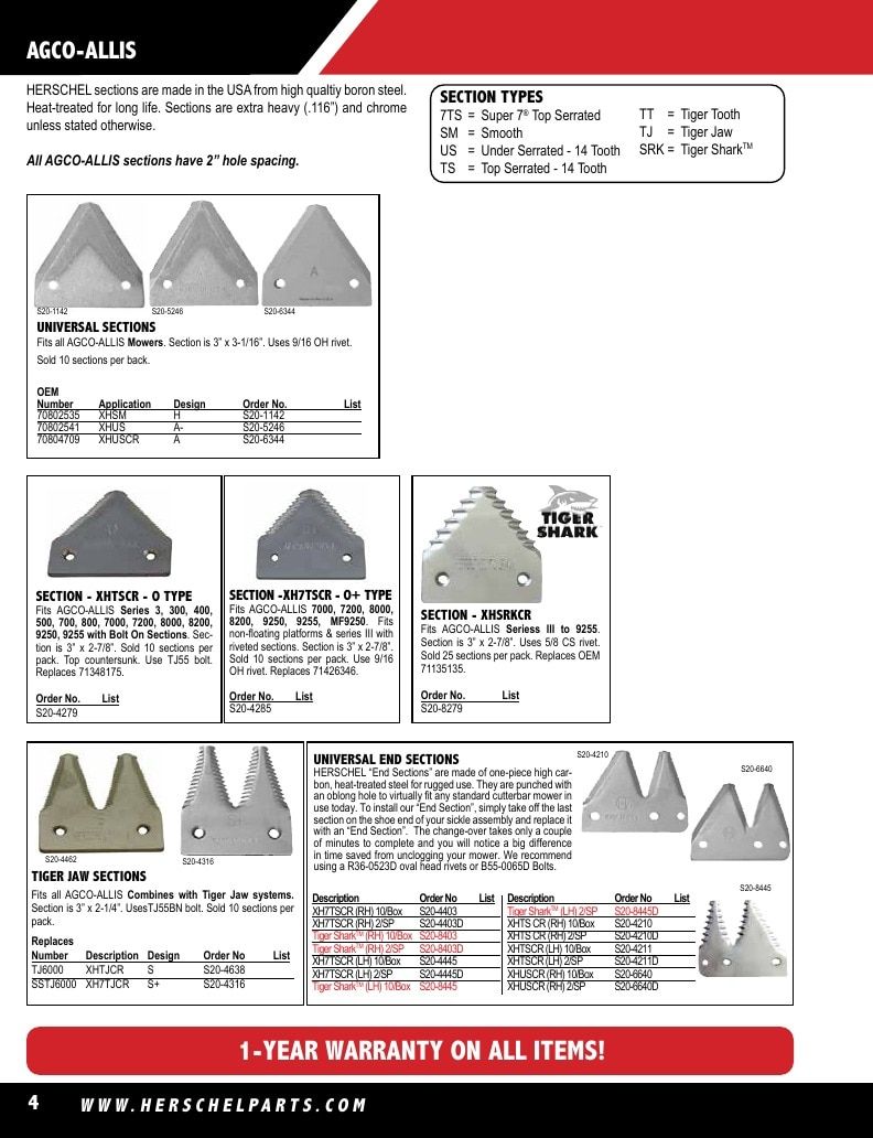 Herschel Parts Agricultural Parts Catalog Weekly Ad January 1 - December 31, 2026
