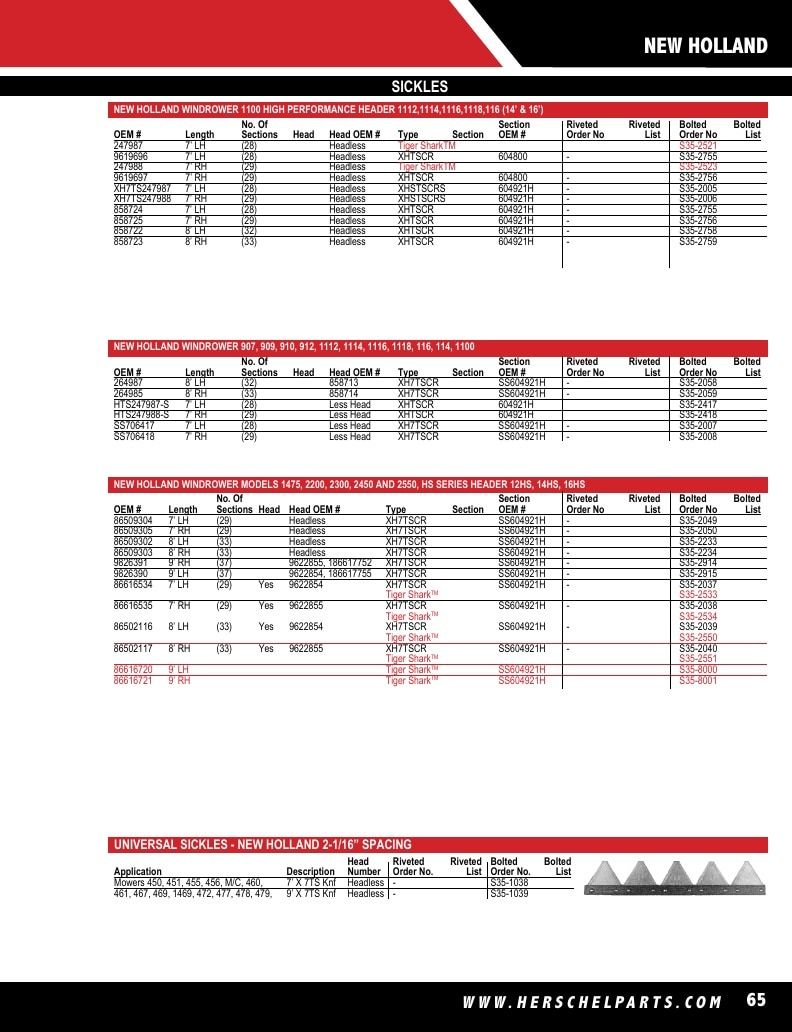 Herschel Parts Agricultural Parts Catalog Weekly Ad January 1 - December 31, 2026