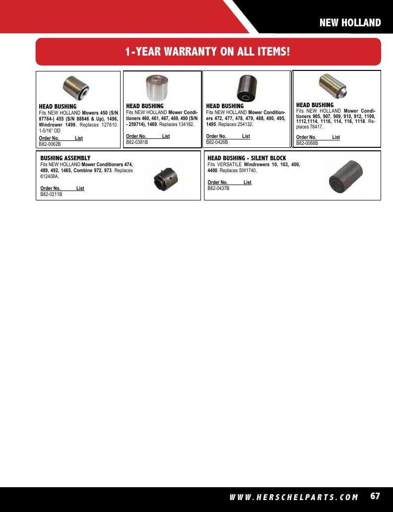 Herschel Parts Agricultural Parts Catalog Weekly Ad January 1 - December 31, 2026