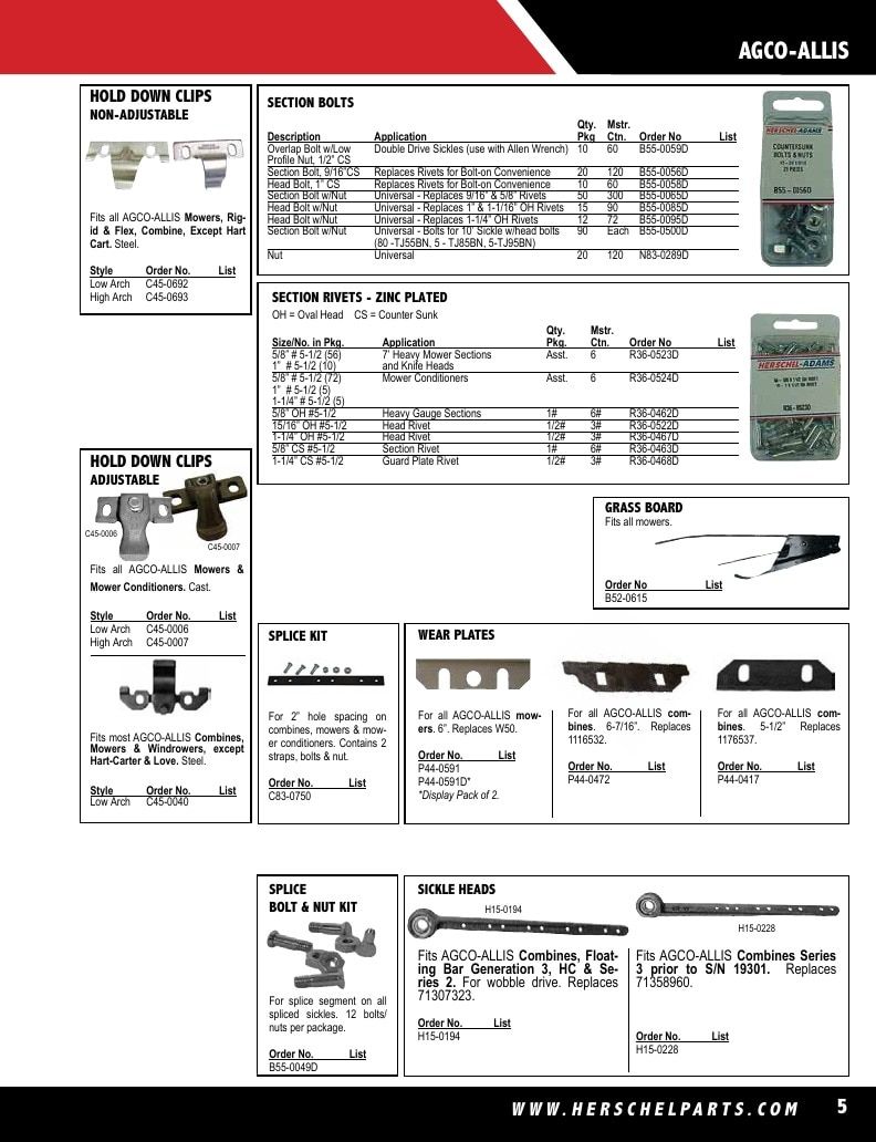 Herschel Parts Agricultural Parts Catalog Weekly Ad January 1 - December 31, 2026