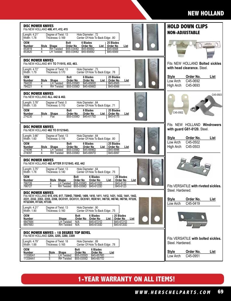 Herschel Parts Agricultural Parts Catalog Weekly Ad January 1 - December 31, 2026