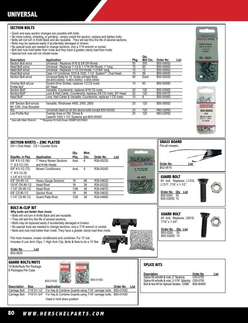 Herschel Parts Agricultural Parts Catalog Weekly Ad January 1 - December 31, 2026