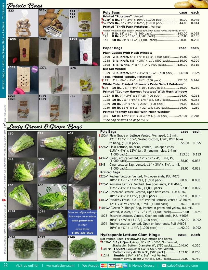 Glacier Valley Enterprises Produce Supplies Catalog Weekly Ad January 1 - December 31, 2026