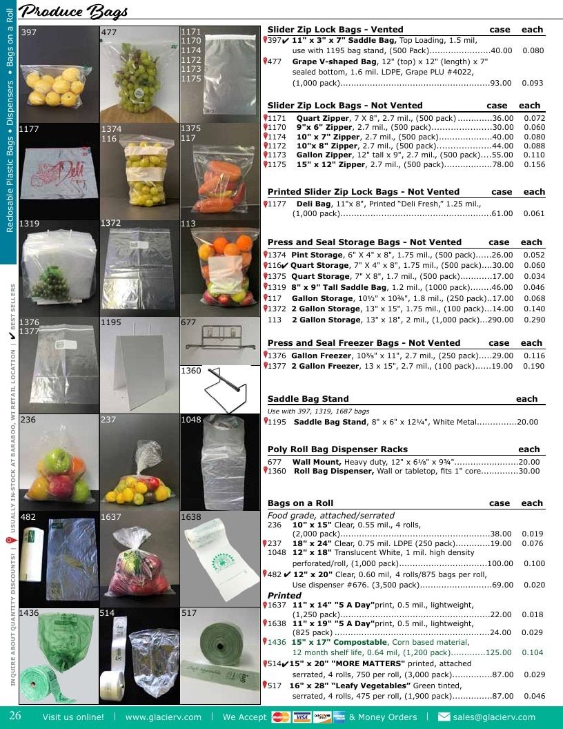 Glacier Valley Enterprises Produce Supplies Catalog Weekly Ad January 1 - December 31, 2026