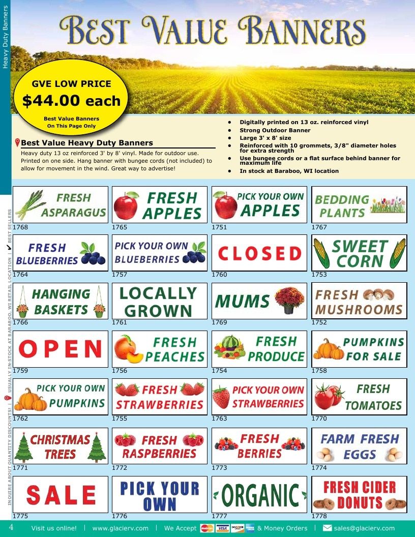 Glacier Valley Enterprises Produce Supplies Catalog Weekly Ad January 1 - December 31, 2026