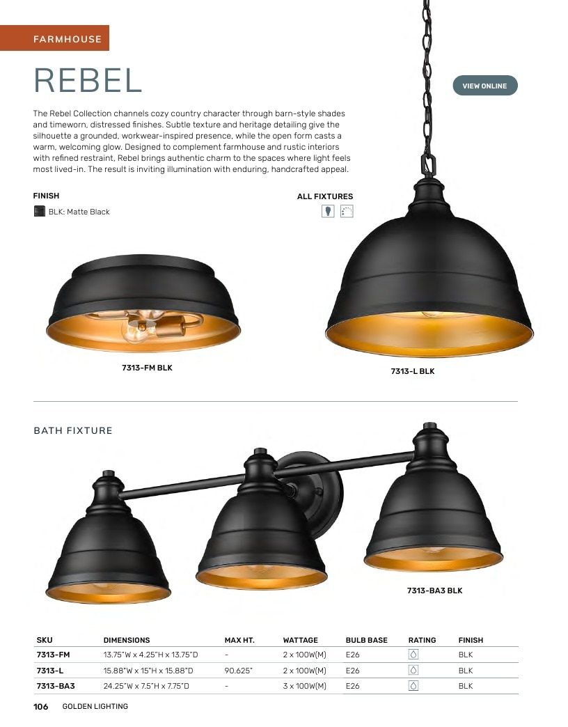 Golden Lighting Lighting Catalog Weekly Ad January 1 - December 31, 2026