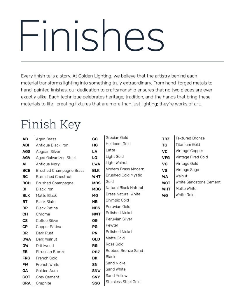 Golden Lighting Lighting Catalog Weekly Ad January 1 - December 31, 2026