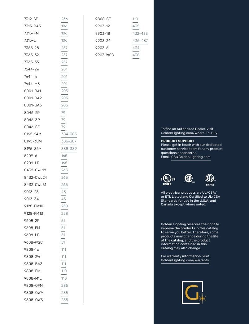 Golden Lighting Lighting Catalog Weekly Ad January 1 - December 31, 2026