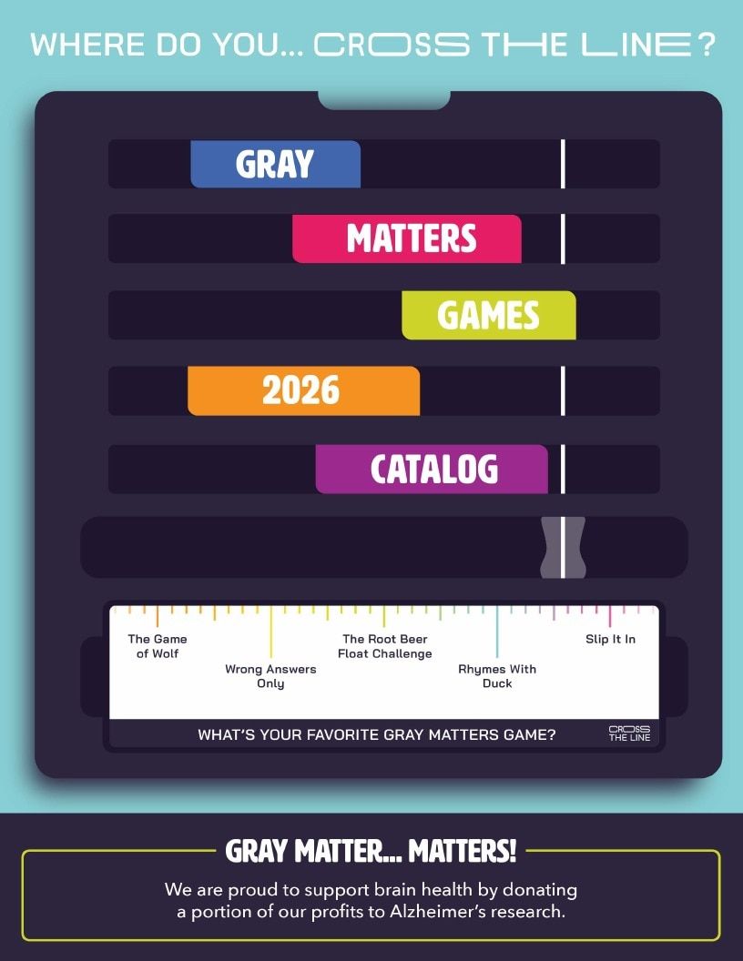 Gray Matters Games Annual Games Catalog Weekly Ad January 1 - December 31, 2026