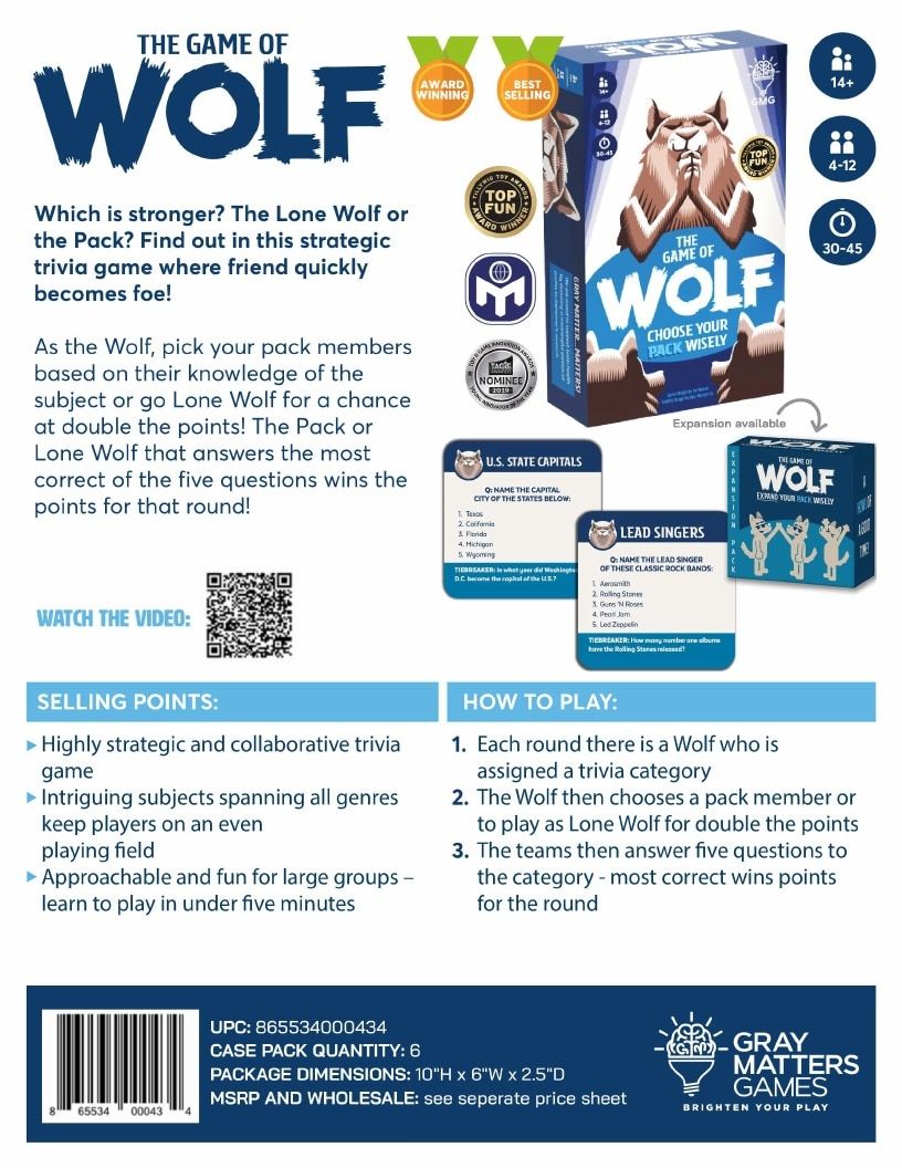 Gray Matters Games Annual Games Catalog Weekly Ad January 1 - December 31, 2026