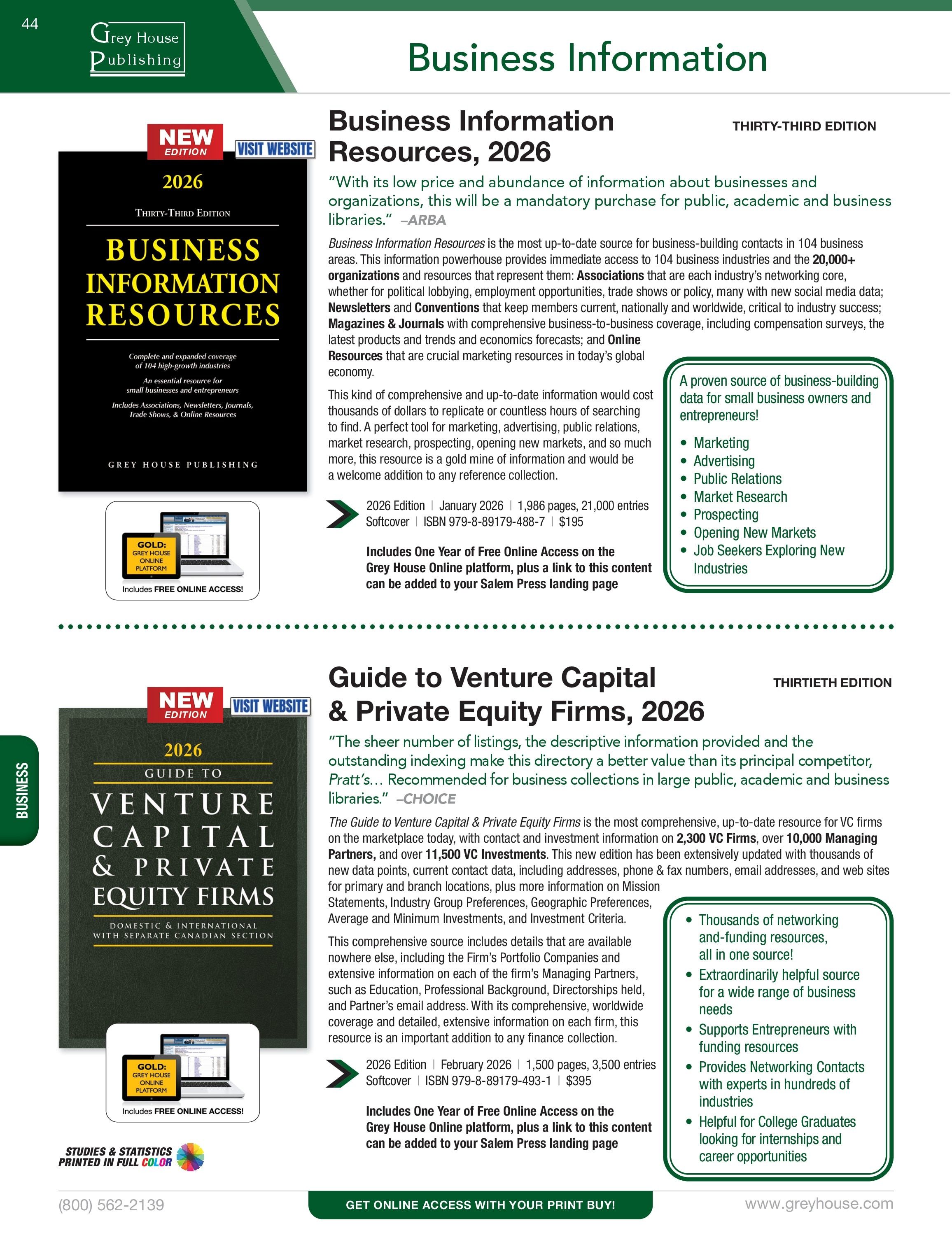 Grey House Publishing Publishing Catalog Weekly Ad January 1 - December 31, 2026