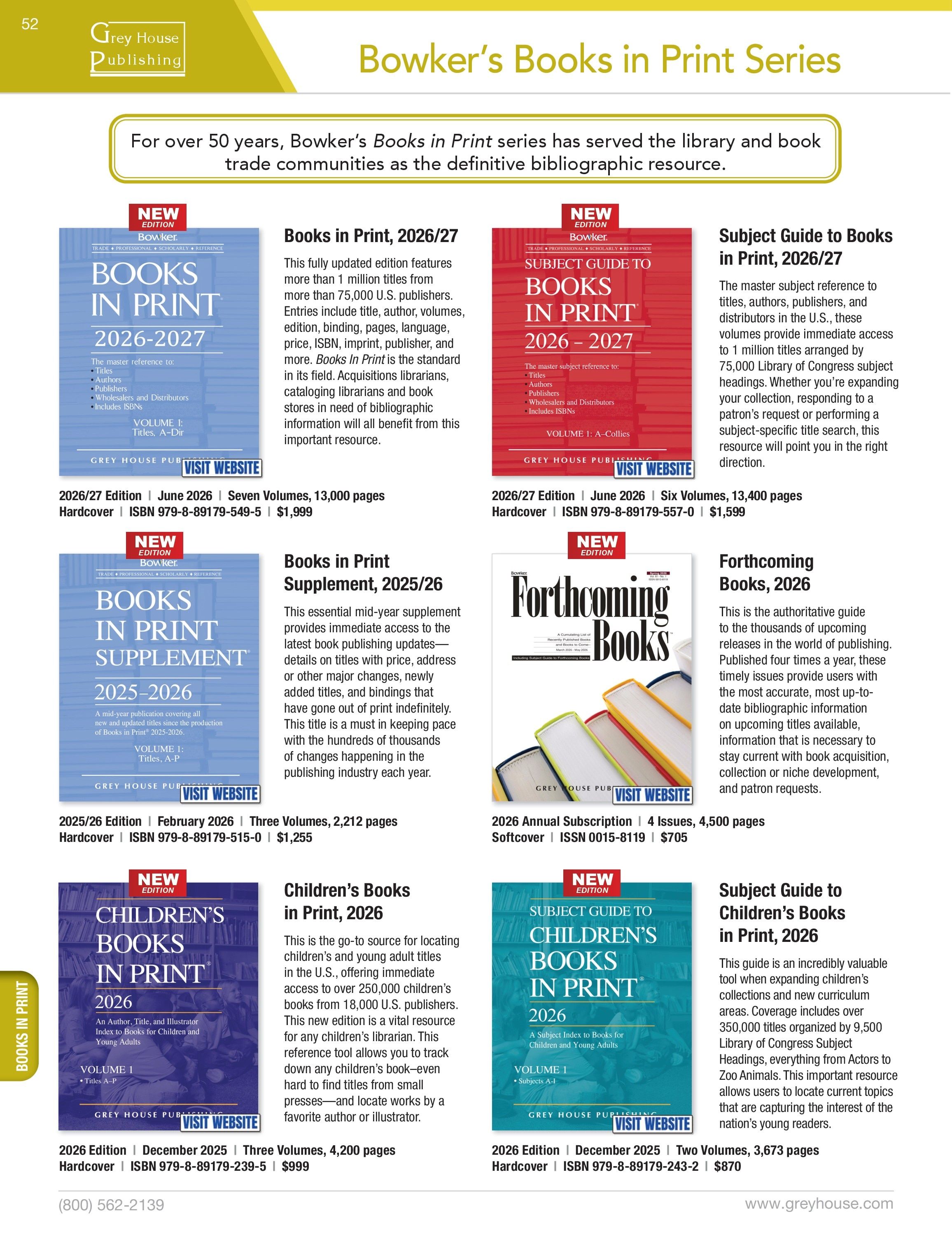 Grey House Publishing Publishing Catalog Weekly Ad January 1 - December 31, 2026