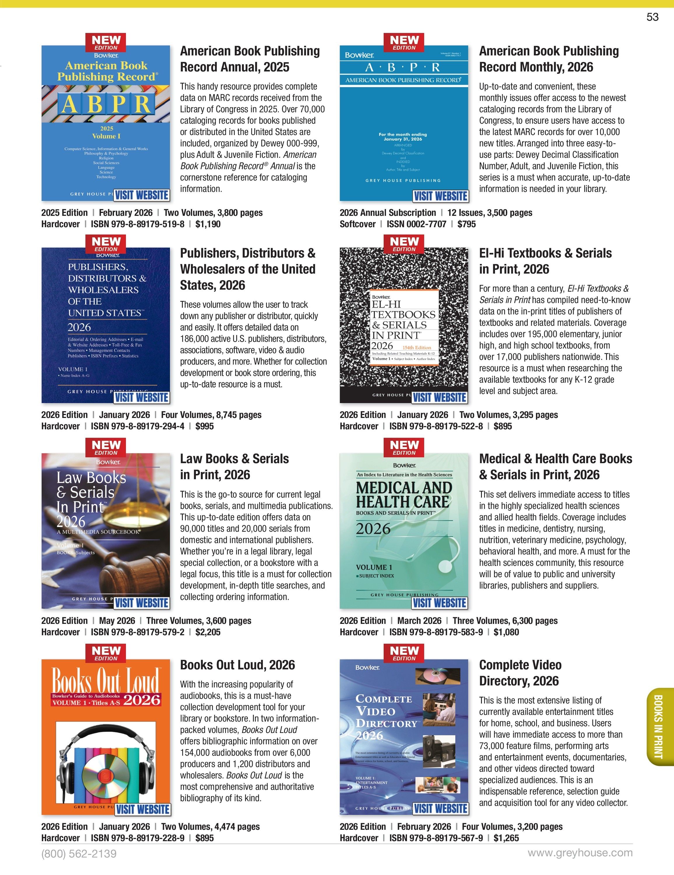 Grey House Publishing Publishing Catalog Weekly Ad January 1 - December 31, 2026