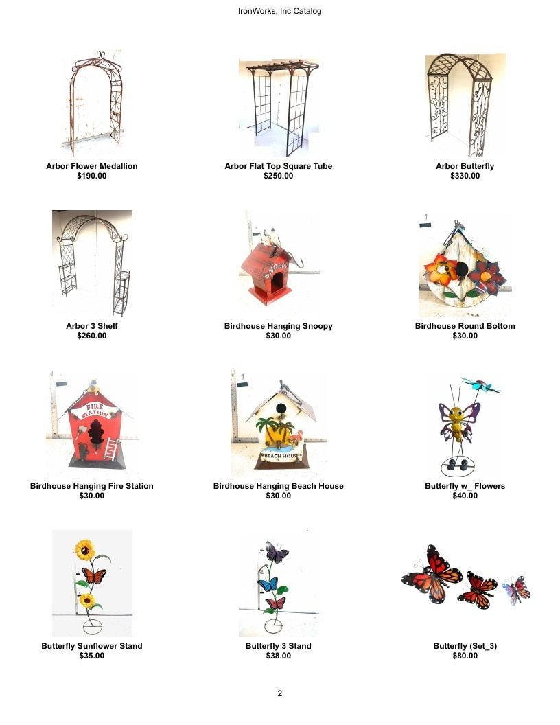 IronWorks, Inc. Garden Iron Products Catalog Weekly Ad January 1 - December 31, 2026