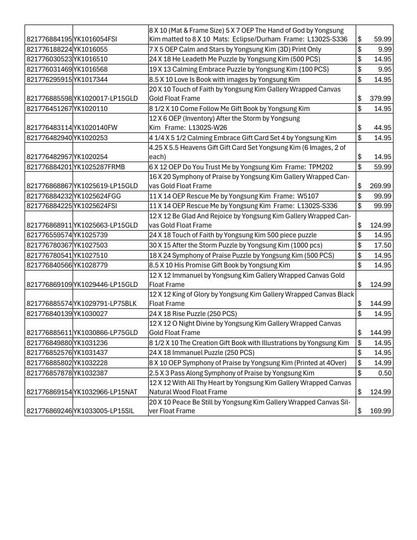 Havenlight Art Catalog Weekly Ad January 1 - December 31, 2026