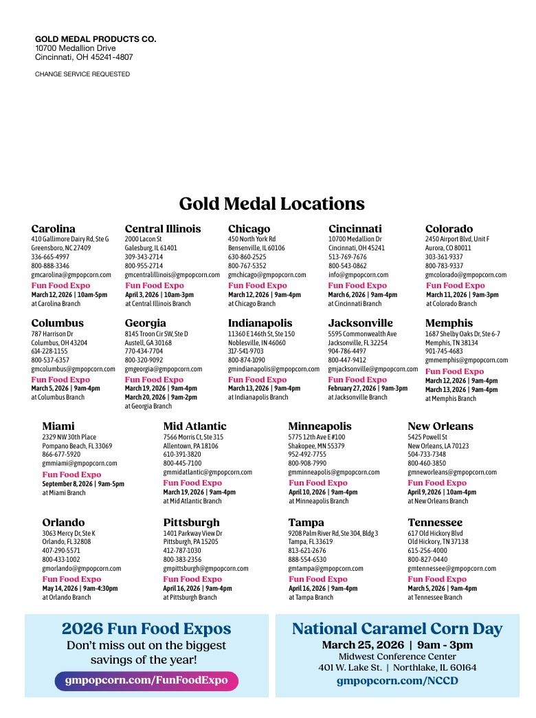 Gold Medal Products Concession Products Catalog Weekly Ad January 1 - December 31, 2026