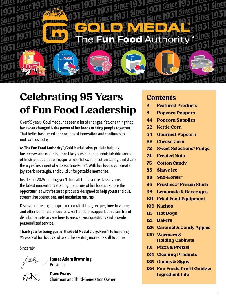 Gold Medal Products Concession Products Catalog Weekly Ad January 1 - December 31, 2026
