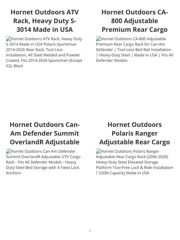 Hornet Outdoors Cargo Racks and Storage Catalog Weekly Ad January 1 - December 31, 2026
