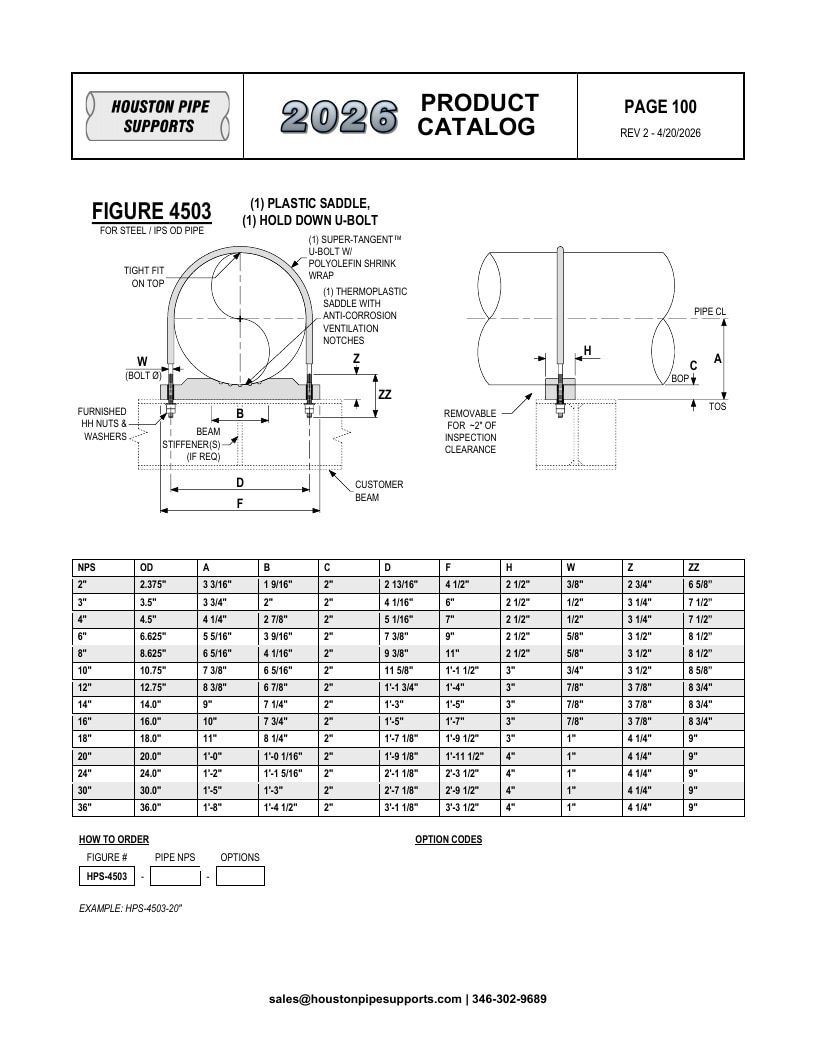 Houston Pipe Supports Pipe Supports Catalog Weekly Ad January 1 - December 31, 2026