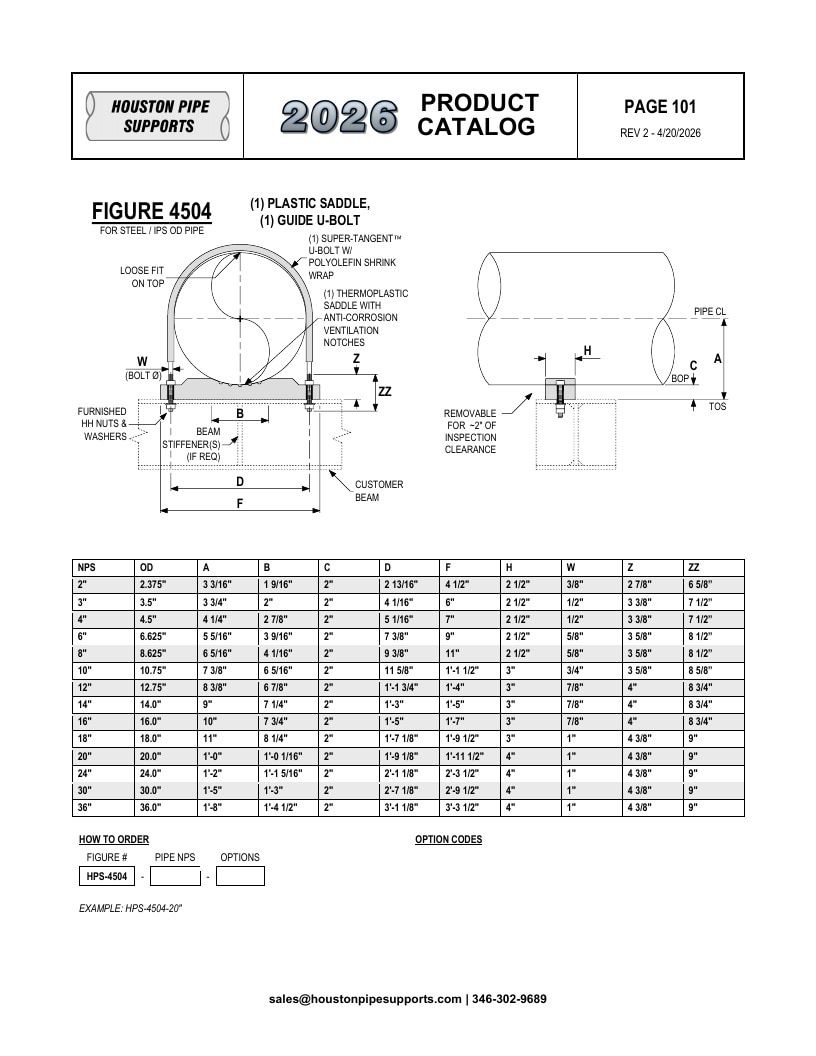Houston Pipe Supports Pipe Supports Catalog Weekly Ad January 1 - December 31, 2026