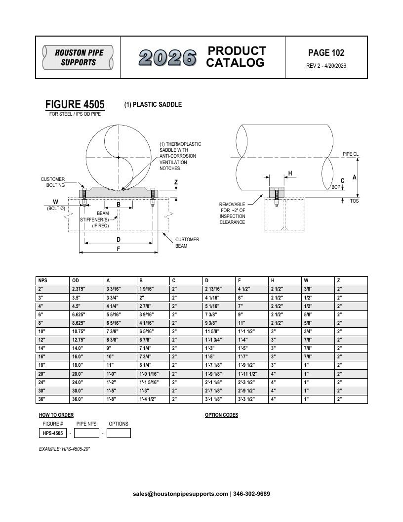 Houston Pipe Supports Pipe Supports Catalog Weekly Ad January 1 - December 31, 2026