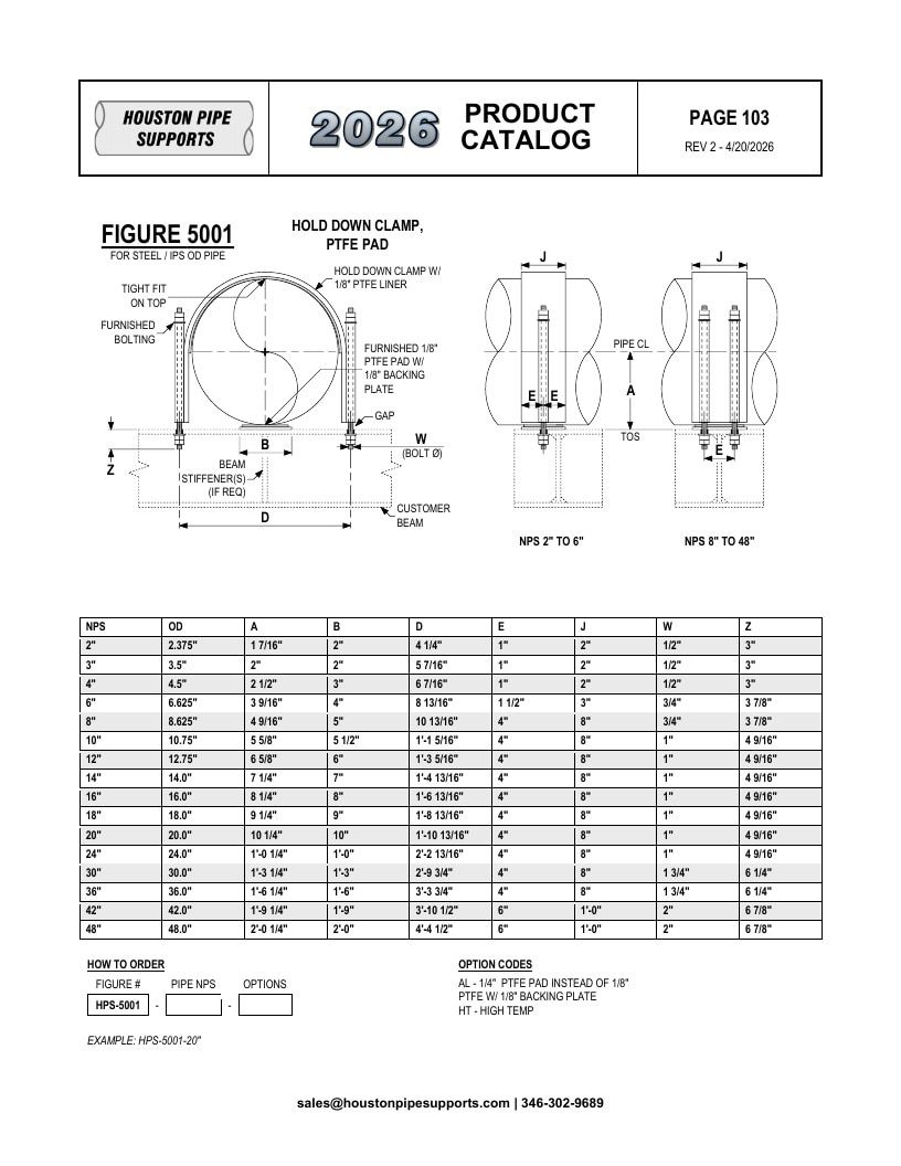 Houston Pipe Supports Pipe Supports Catalog Weekly Ad January 1 - December 31, 2026