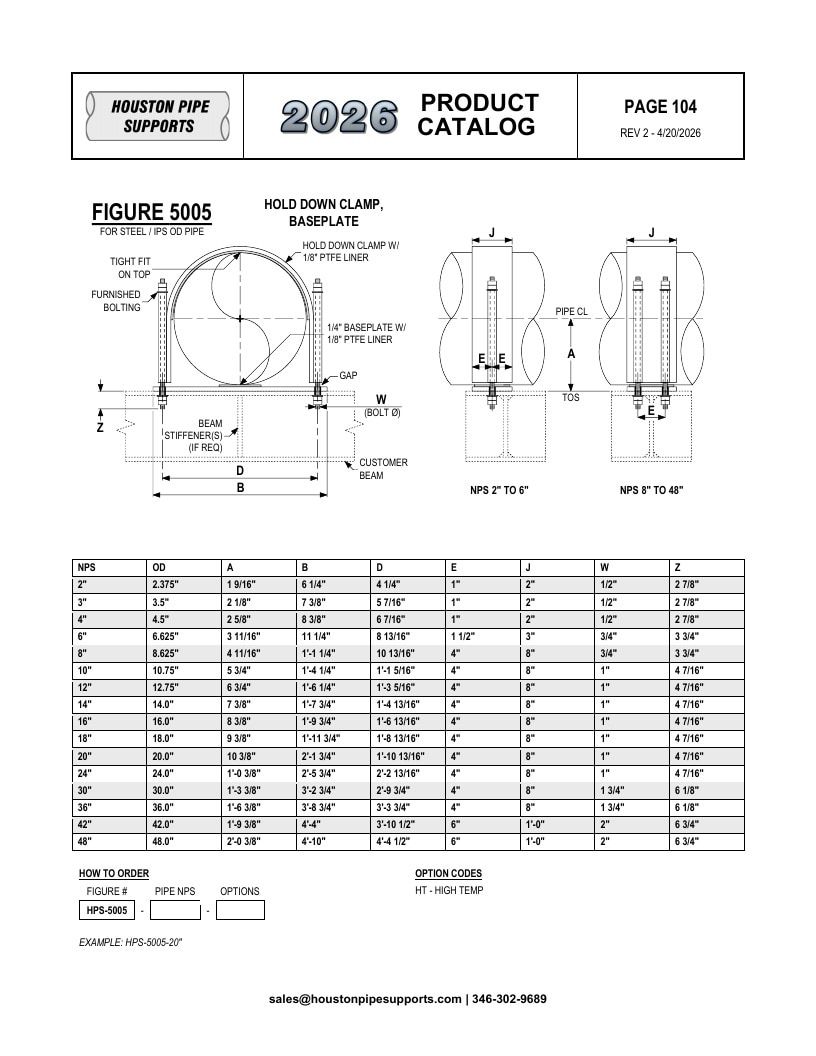 Houston Pipe Supports Pipe Supports Catalog Weekly Ad January 1 - December 31, 2026
