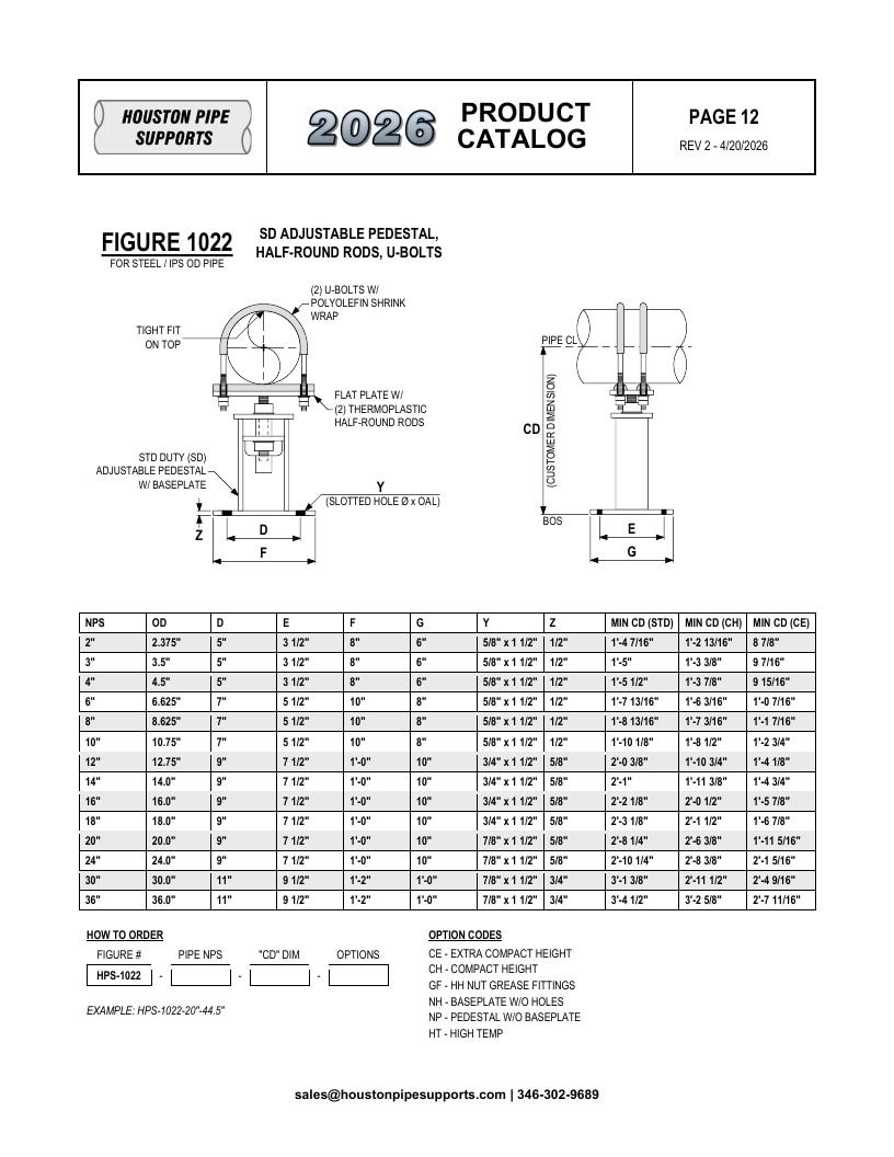 Houston Pipe Supports Pipe Supports Catalog Weekly Ad January 1 - December 31, 2026
