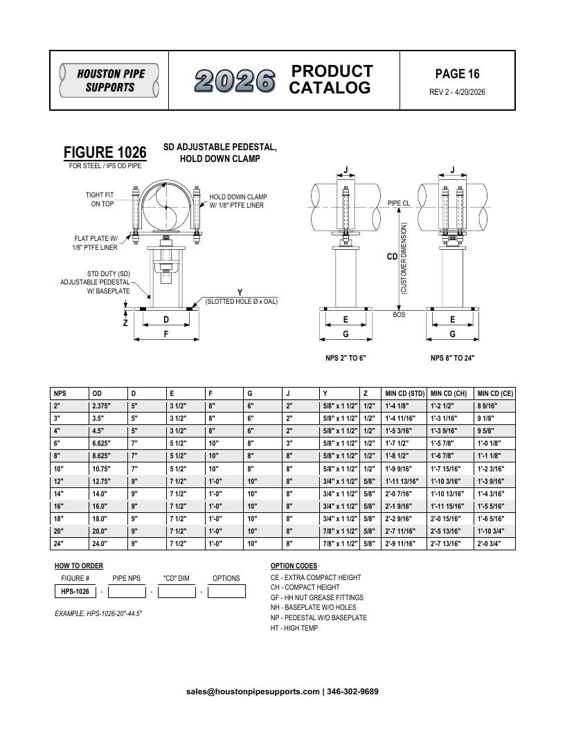 Houston Pipe Supports Pipe Supports Catalog Weekly Ad January 1 - December 31, 2026