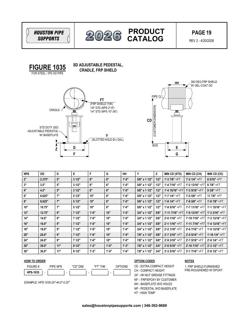 Houston Pipe Supports Pipe Supports Catalog Weekly Ad January 1 - December 31, 2026