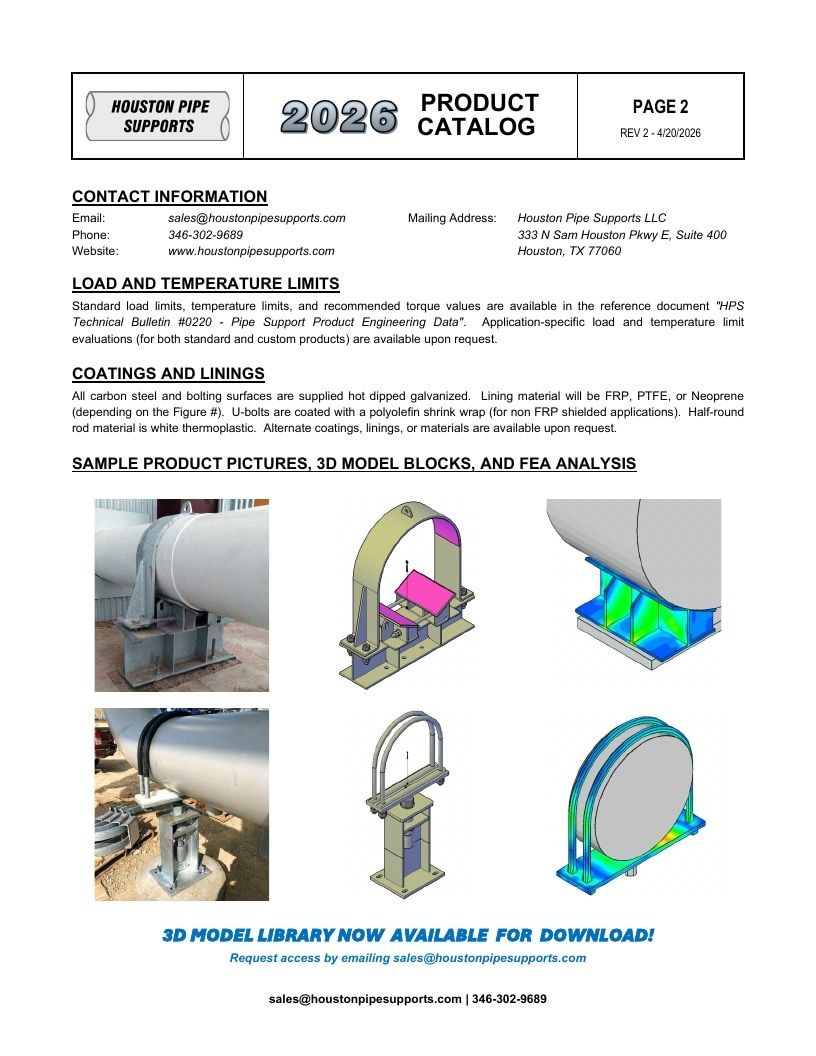 Houston Pipe Supports Pipe Supports Catalog Weekly Ad January 1 - December 31, 2026