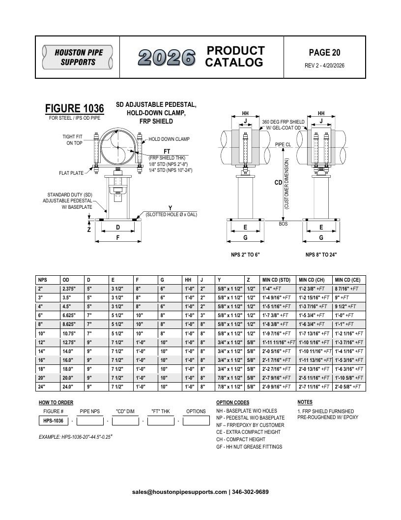 Houston Pipe Supports Pipe Supports Catalog Weekly Ad January 1 - December 31, 2026