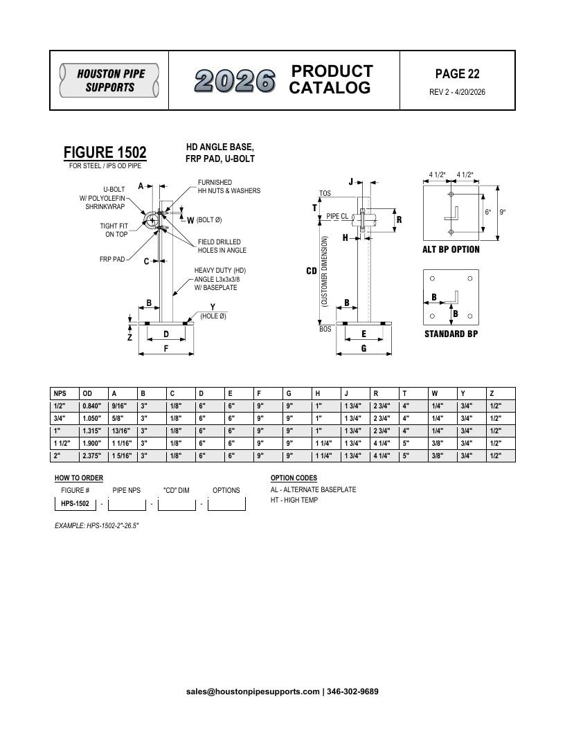 Houston Pipe Supports Pipe Supports Catalog Weekly Ad January 1 - December 31, 2026