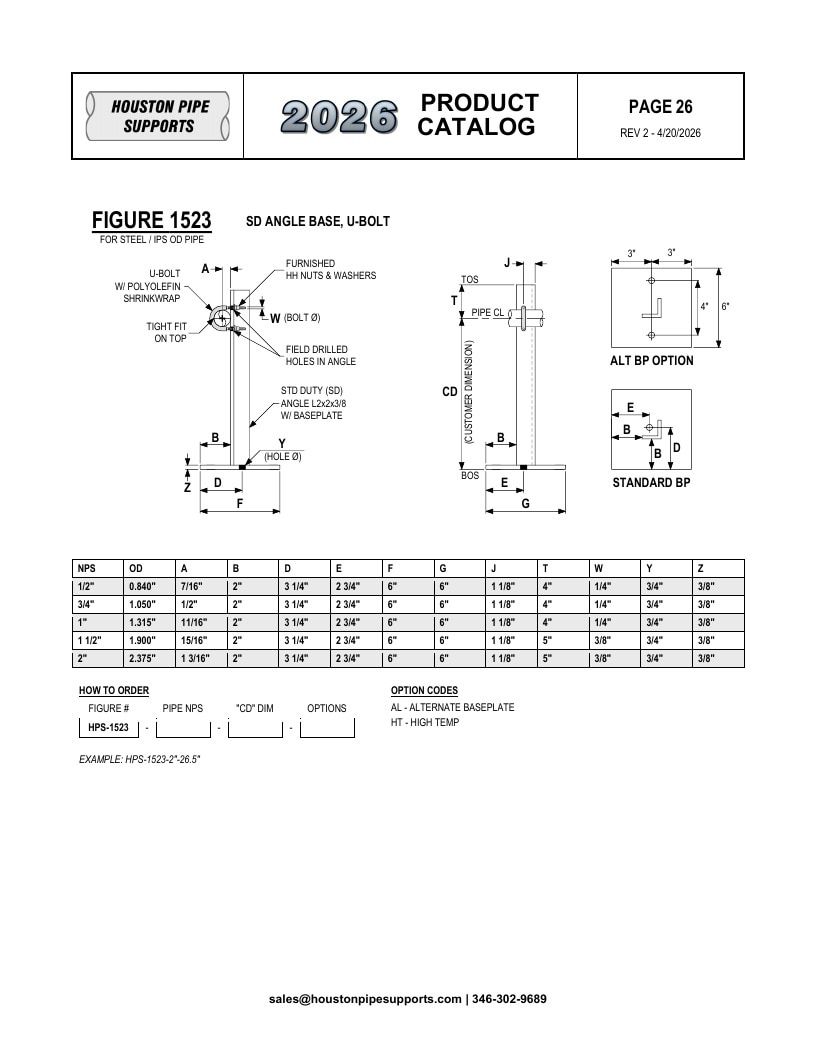 Houston Pipe Supports Pipe Supports Catalog Weekly Ad January 1 - December 31, 2026