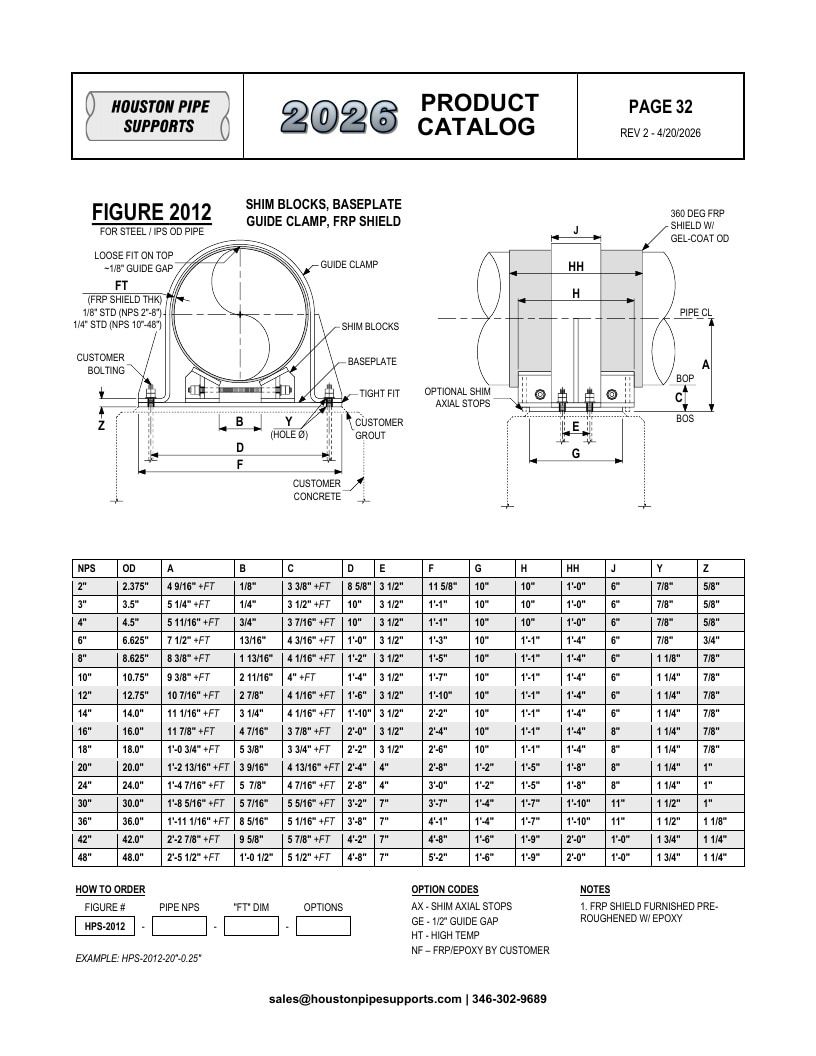 Houston Pipe Supports Pipe Supports Catalog Weekly Ad January 1 - December 31, 2026