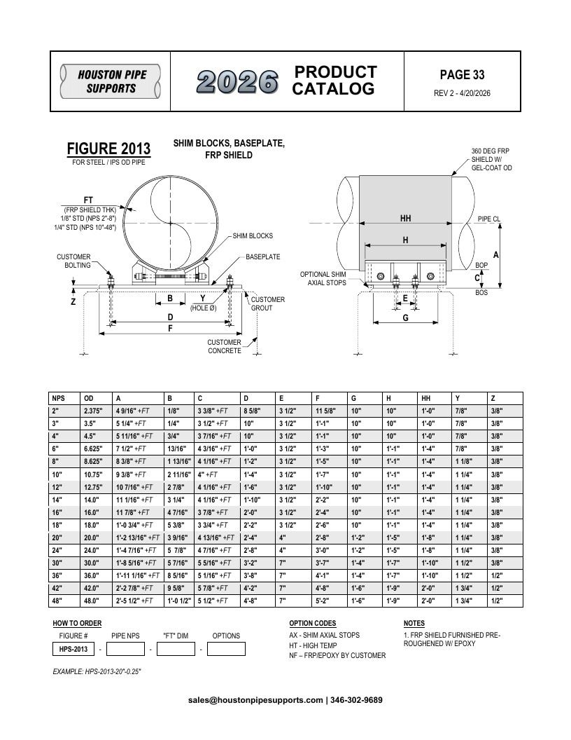 Houston Pipe Supports Pipe Supports Catalog Weekly Ad January 1 - December 31, 2026