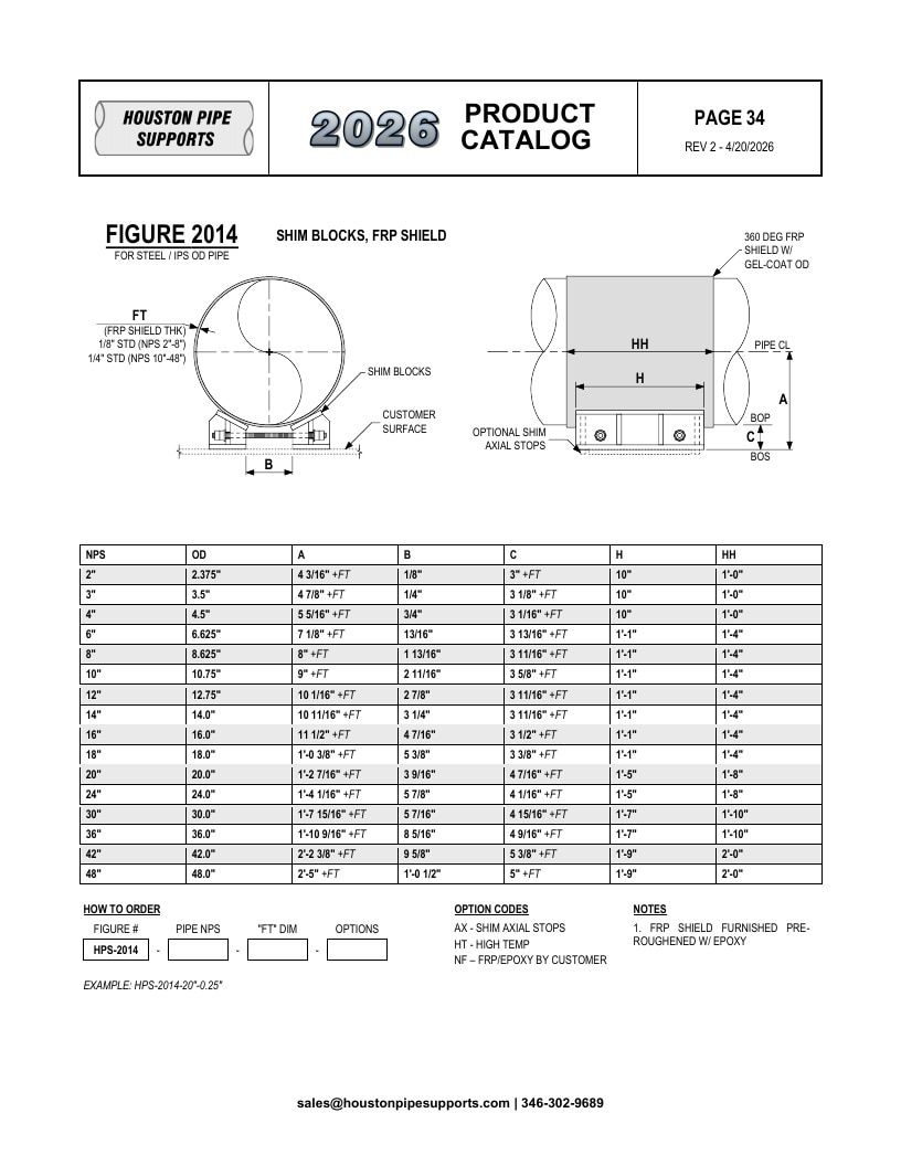 Houston Pipe Supports Pipe Supports Catalog Weekly Ad January 1 - December 31, 2026