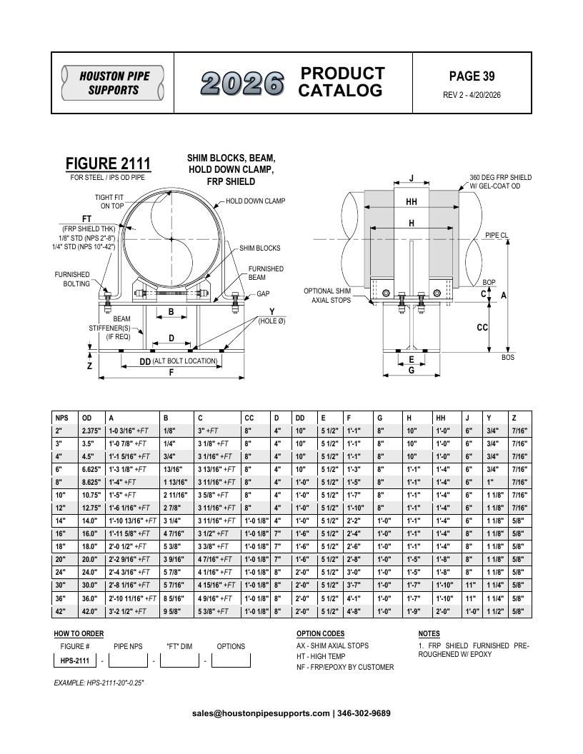 Houston Pipe Supports Pipe Supports Catalog Weekly Ad January 1 - December 31, 2026