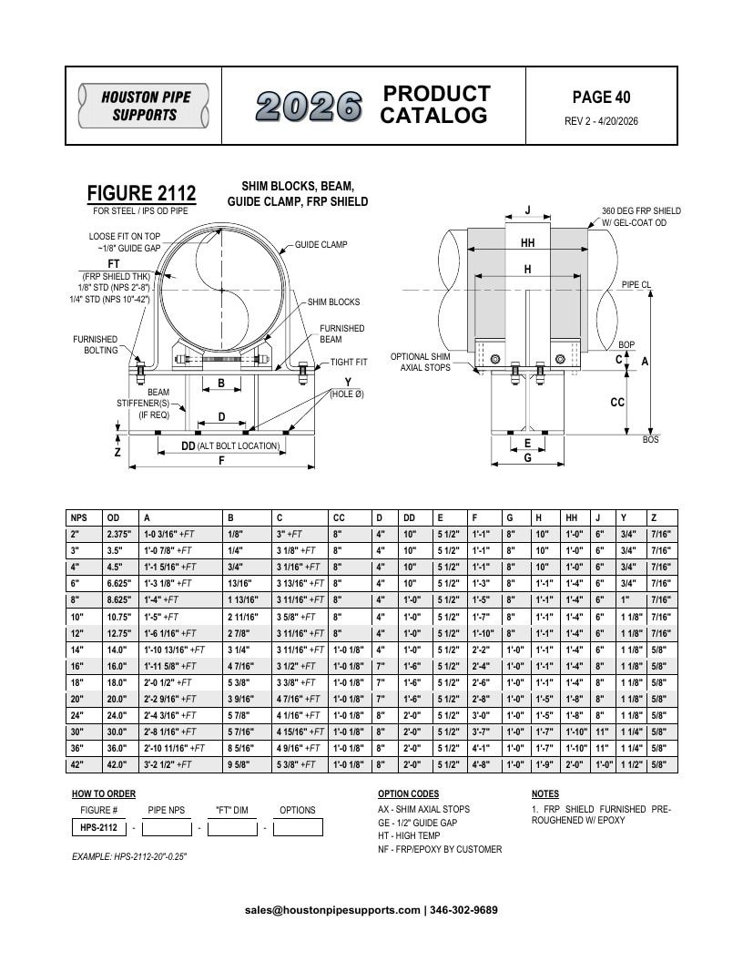 Houston Pipe Supports Pipe Supports Catalog Weekly Ad January 1 - December 31, 2026