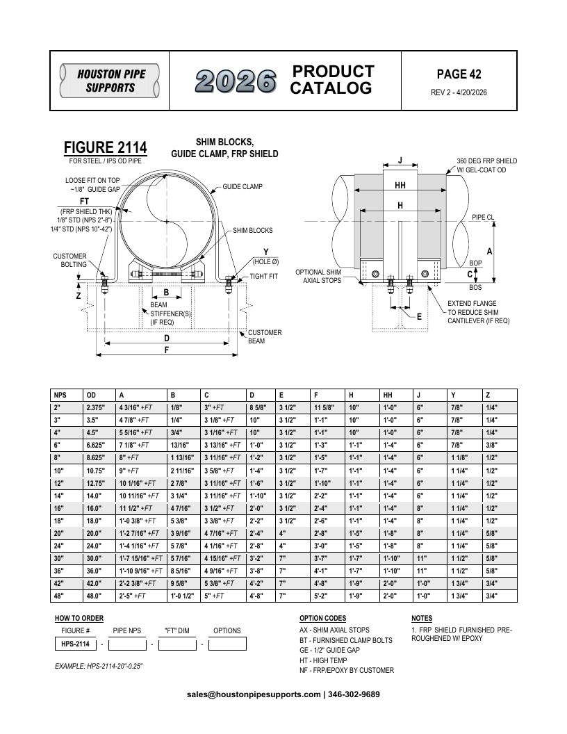 Houston Pipe Supports Pipe Supports Catalog Weekly Ad January 1 - December 31, 2026