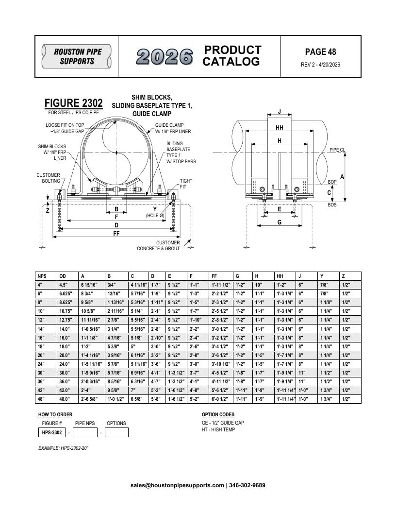 Houston Pipe Supports Pipe Supports Catalog Weekly Ad January 1 - December 31, 2026