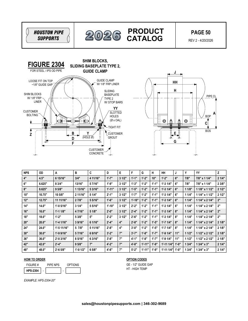 Houston Pipe Supports Pipe Supports Catalog Weekly Ad January 1 - December 31, 2026