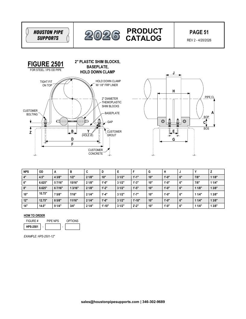 Houston Pipe Supports Pipe Supports Catalog Weekly Ad January 1 - December 31, 2026