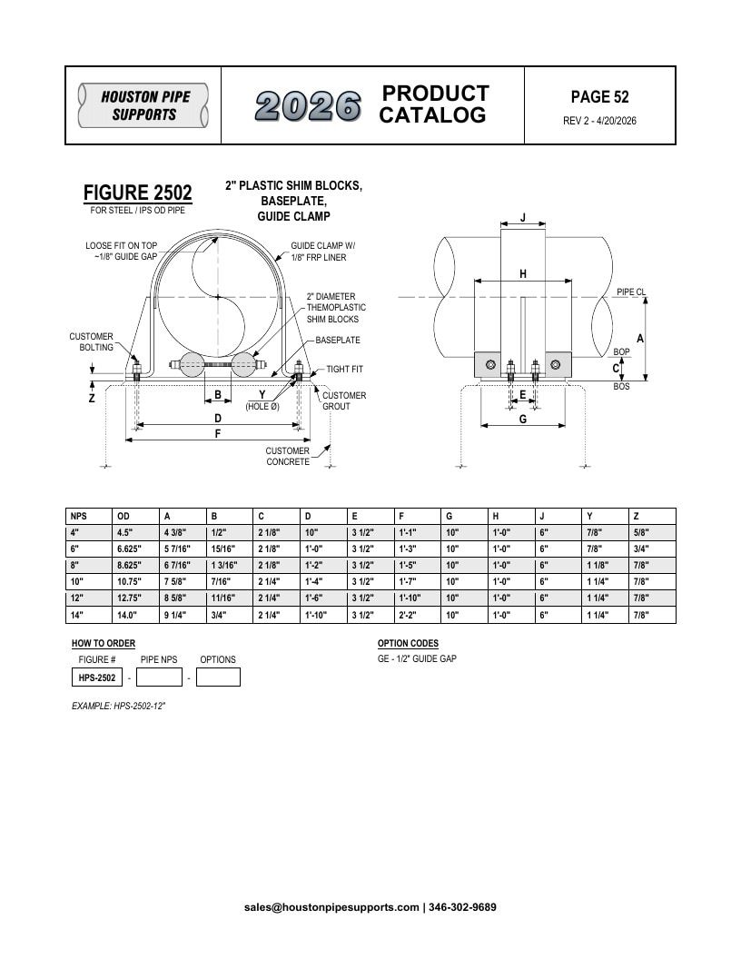 Houston Pipe Supports Pipe Supports Catalog Weekly Ad January 1 - December 31, 2026